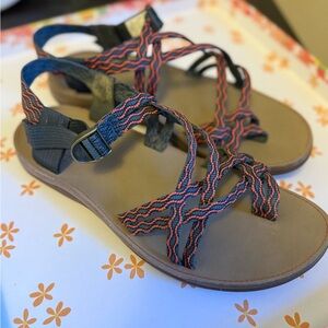 Chaco Women's Sandals with Red and Blue Straps